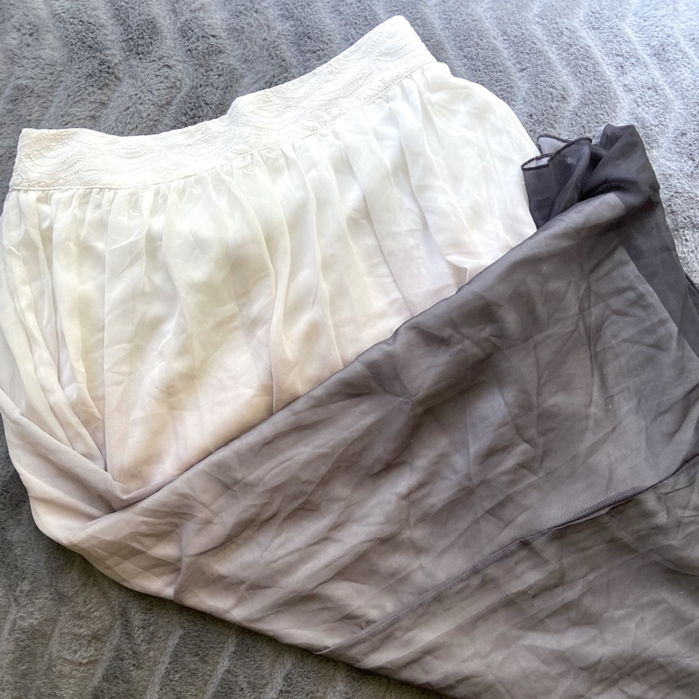 Black and White Ombré Long Skirt